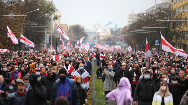 Марш оппозиции в Минске 25 октября 2020 года