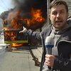 Пожежа і два вибухи: у Києві посеред дороги згорів автобус