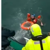 На учениях SeaBreeze парашютиста унесло в море: момент попал на видео 