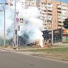 В Харькове из-под земли вырвался столб огня