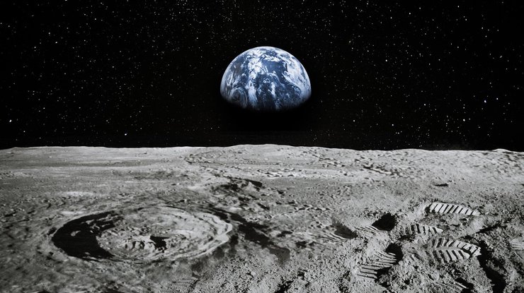 Вид Земли с Луны
