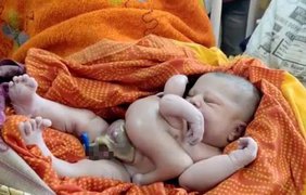 В Индии родился ребенок с четырьмя руками и ногами (фото) 