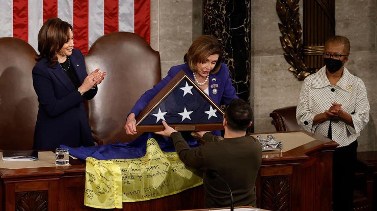 У Конгресі США вивісили прапор України від оборонців Бахмуту