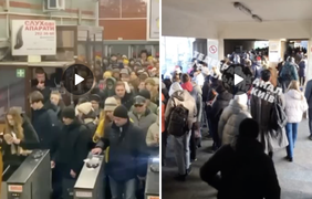 Атака на Київ: у метро утворились величезні черги (відео)