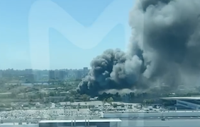 У москві спалахнула пожежа в районі заводу "москвич" (відео)