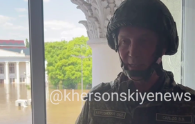 Гауляйтер Сальдо на тлі затопленого палацу культури заявив, що місцеві "продовжують звичайне життя"