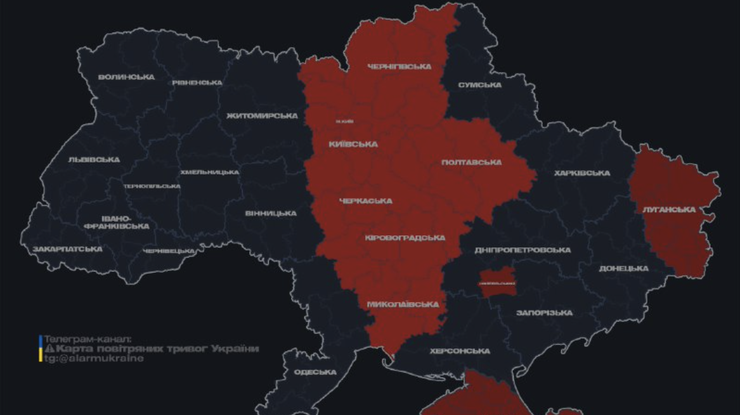 Фото: мапа повітряних тривог