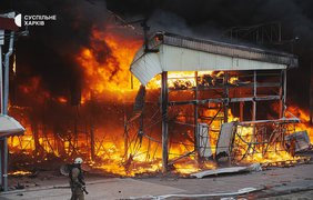 У Харкові палає ринок "Барабашово"