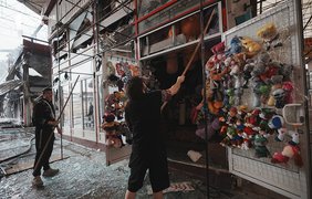 У Харкові палає ринок "Барабашово"