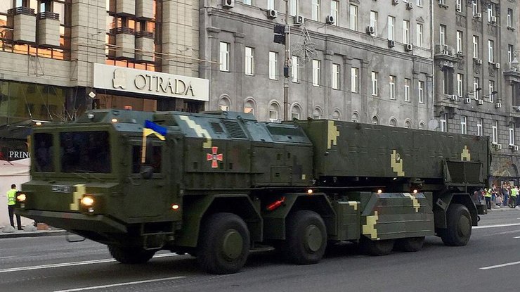 Прототип ракетного комплексу "Сапсан" на параді у Києві в 2018 році. Фото: wikimedia.org