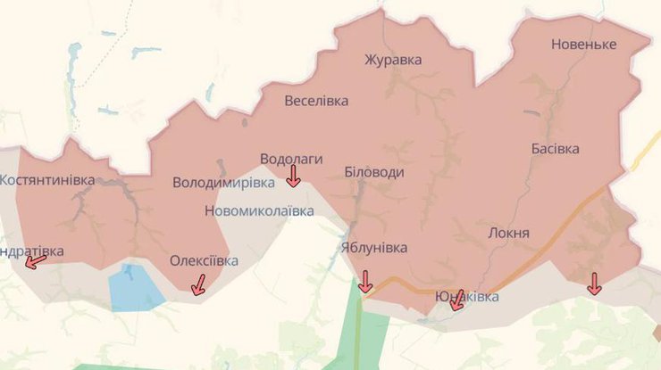 Мапа DeepState, 19 липня, 2025 рік. Скриншот: DeepState