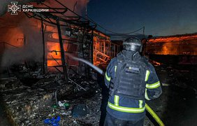 У Великому Бурлуку через атаку "шахедів" згорів ринок