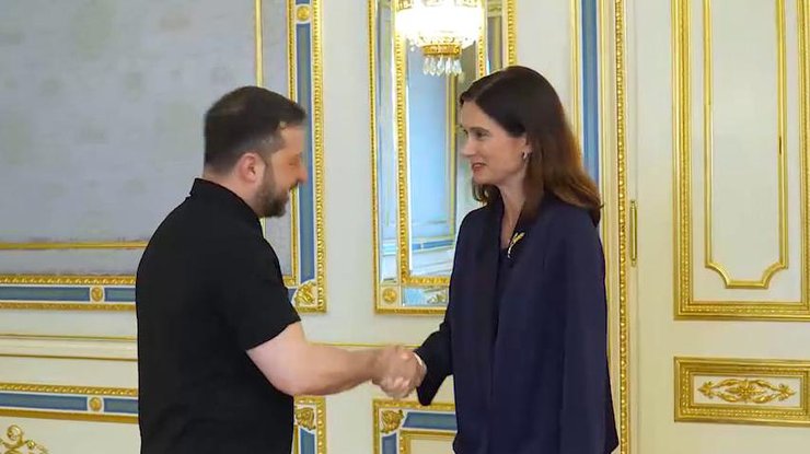 Зустріч Володимира Зеленського з Маєю Рінікер у Києві.