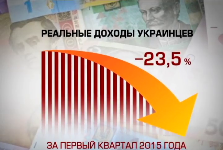 С начала года доходы украинцев упали на 25 %