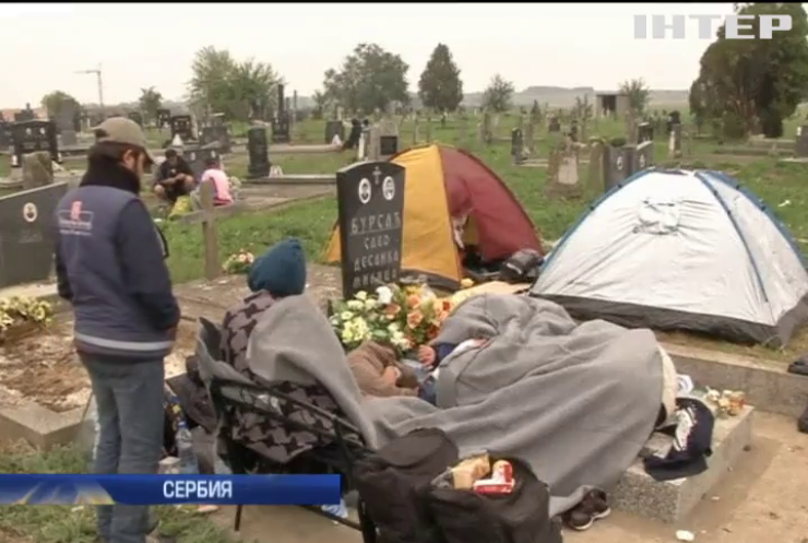 10 тысяч беженцев ночуют на кладбище в Сербии