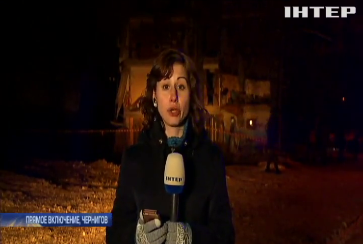 В Чернигове полиция охраняет рухнувшее здание общежития 