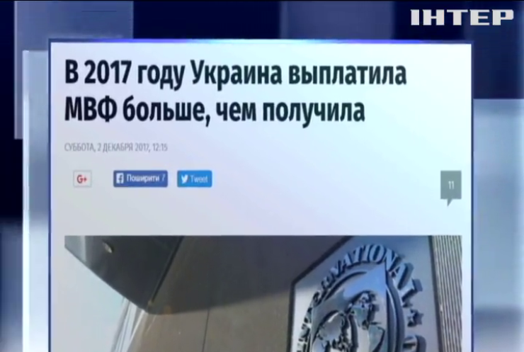 Украина выплатила МВФ больше, чем получила