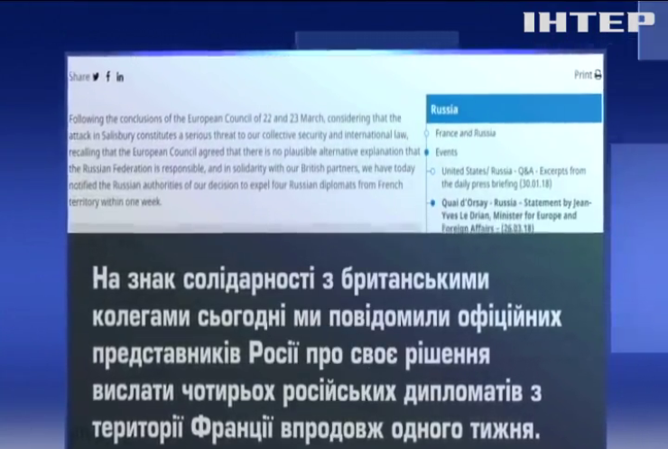 Країни ЄС розпочали видворяти російських дипломатів 