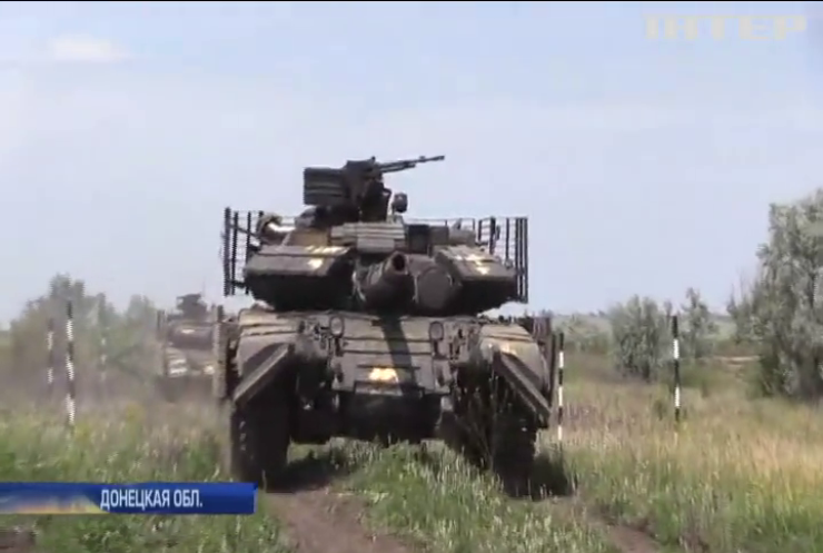 Война на Донбассе:  танковые подразделения провели учения
