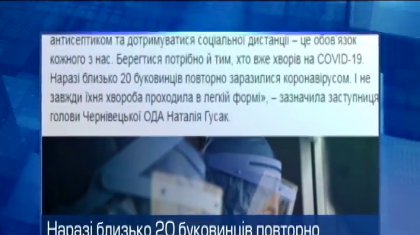 На Буковині фіксують десятки повторних заражень коронавірусом