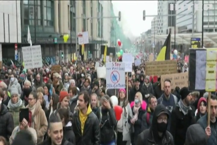 У Брюсселі відбулася акція протесту проти коронавірусних обмежень