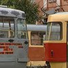 В Донецке трамвай столкнулся с маневровым поездом