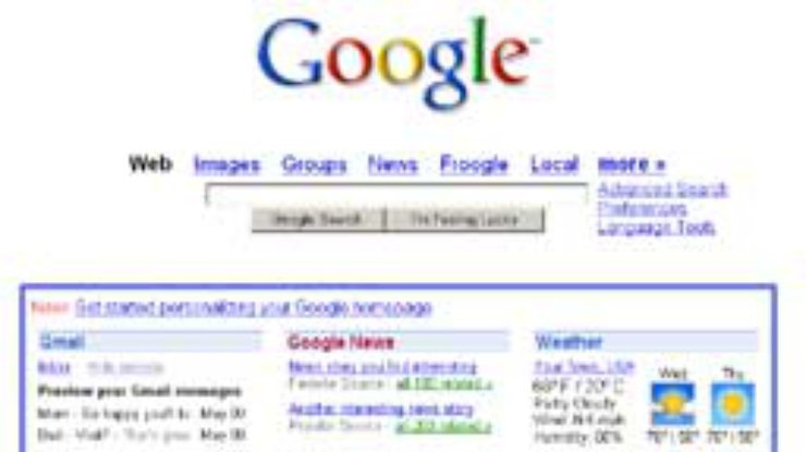 На Google можно создавать персональные веб-страницы из готовых модулей
