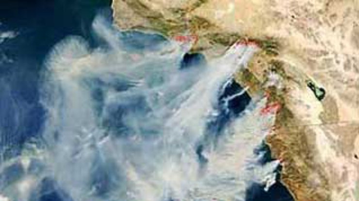 Площадь лесных пожаров в Калифорнии за сутки выросла в несколько раз