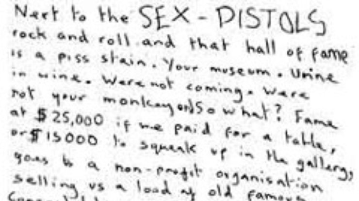 Sex Pistols отказались от звания "славы рок-н-ролла"