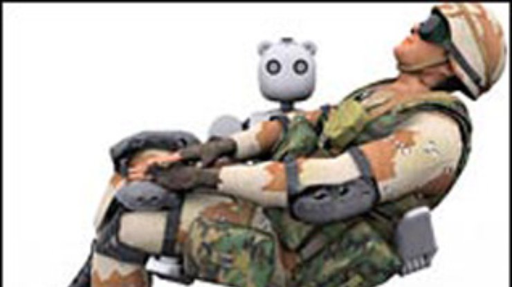 Робот-"мишка" эвакуирует раненых с поля боя