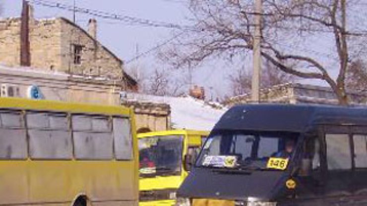 Центр Киева заблокирован маршрутками
