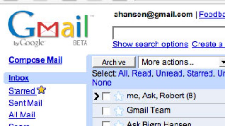 Почтовый сервис Gmail сегодня "стал" на 2 часа
