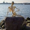 В Копенгагене статую русалки заменили ее скелетом