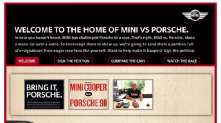 Американское отделение MINI "бросило вызов" Porsche