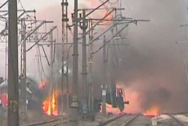 Серьёзный пожар произошёл на железной дороге в Польше
