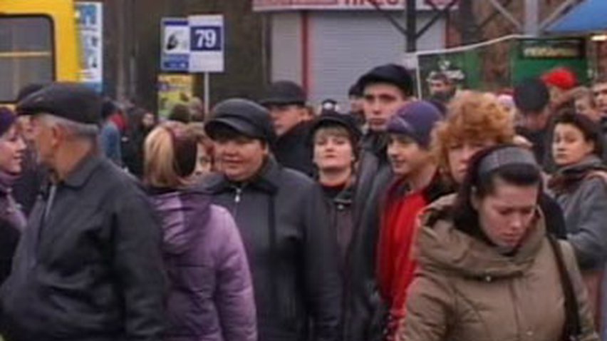 Маршрутчики вышли на митинг во Львове