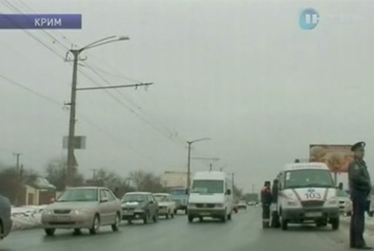 Ледяной дождь стал причиной аварии в Симферополе