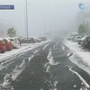 В Польше неожиданно выпал снег, вызвав транспортный коллапс