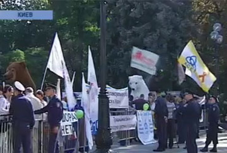 Под Верховной Радой молодежь выступала против пропаганды гомосексуализма
