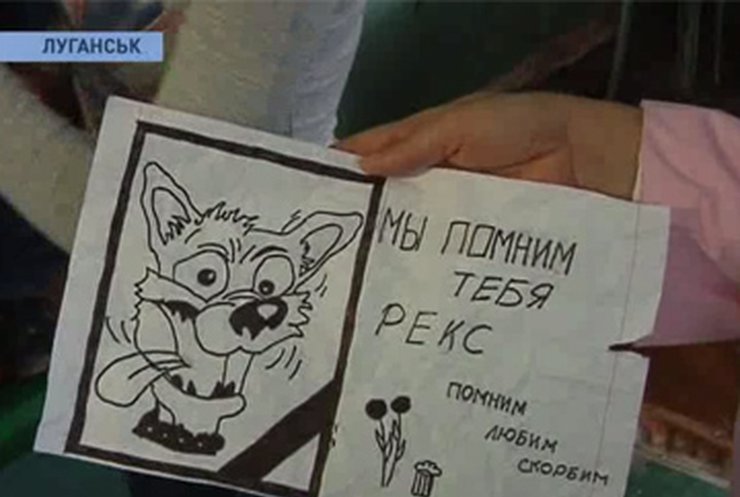 В Луганске посреди школьного двора на глазах детей убили собаку
