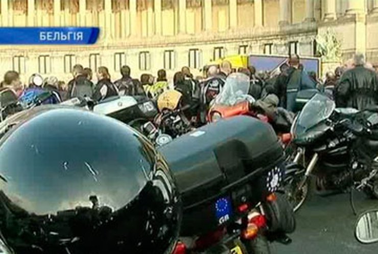 В Брюсселе протестуют мотоциклисты