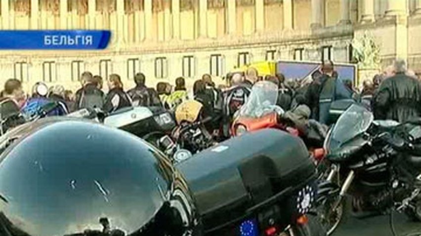 В Брюсселе протестуют мотоциклисты