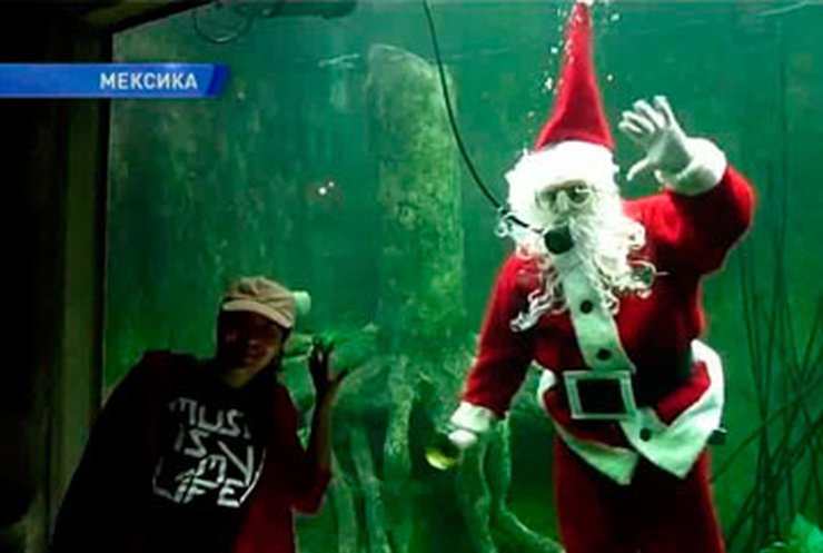 В Мексике появился "аквариумный" Санта-Клаус