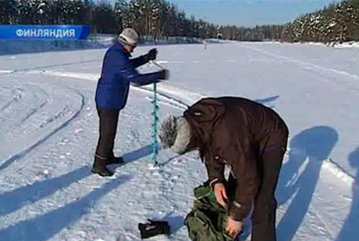 В Финляндии устроили соревнования по гольфу на льду