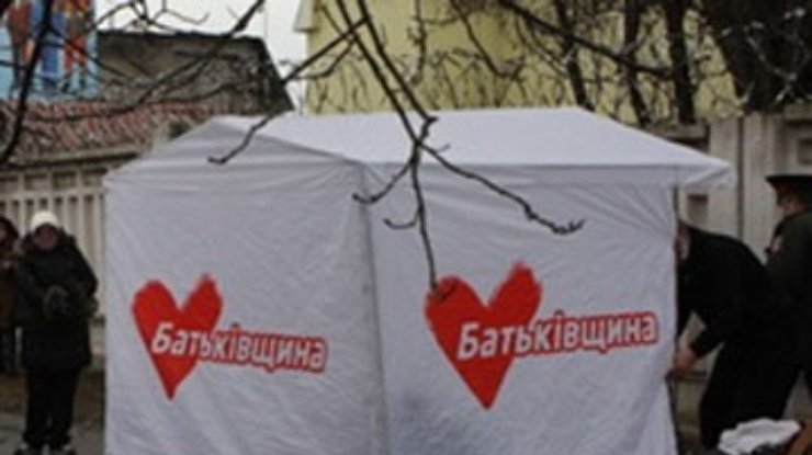 Оппозиция разбила палатки в центре Полтавы
