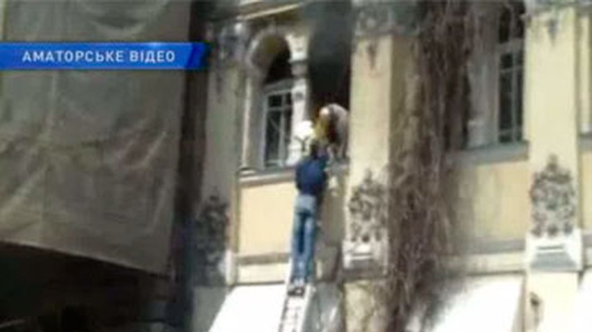 В центре Одессы пожарные спасли собаку