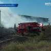 В Коблево рядом с базами отдыха случился сильный пожар