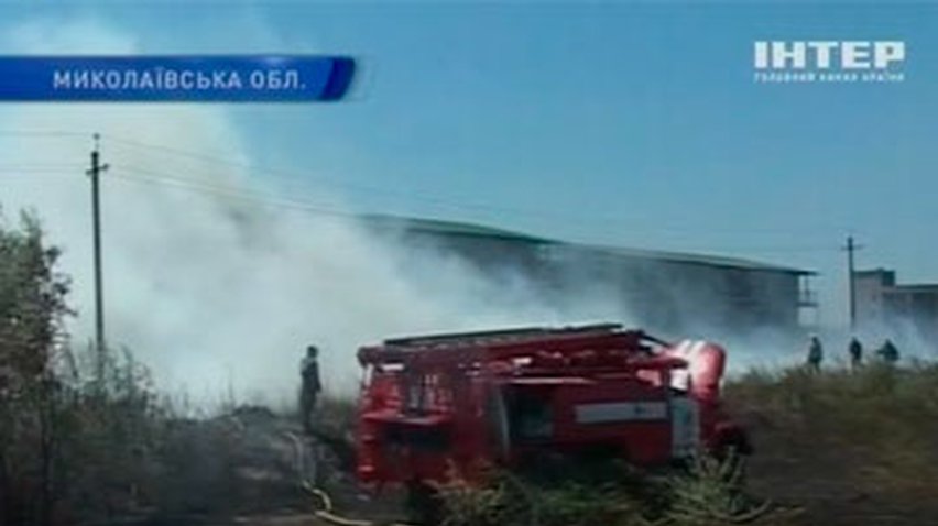 В Коблево рядом с базами отдыха случился сильный пожар