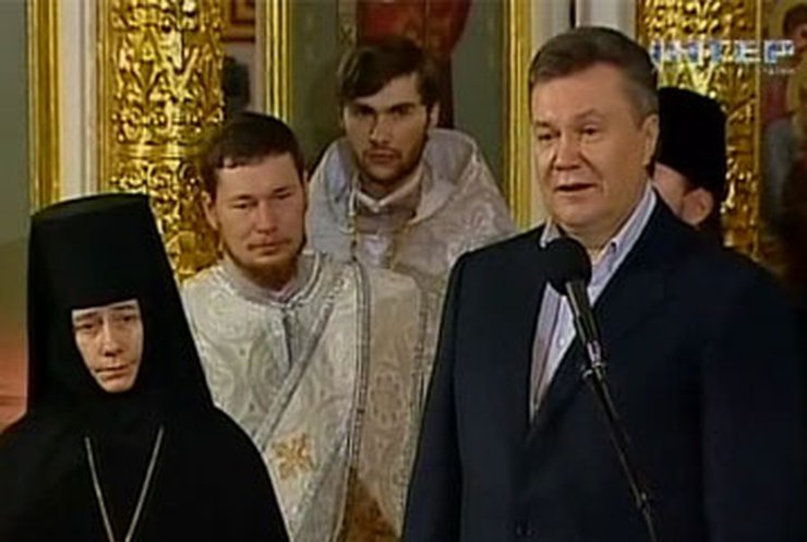 Янукович на Рождество побывал на Волыни