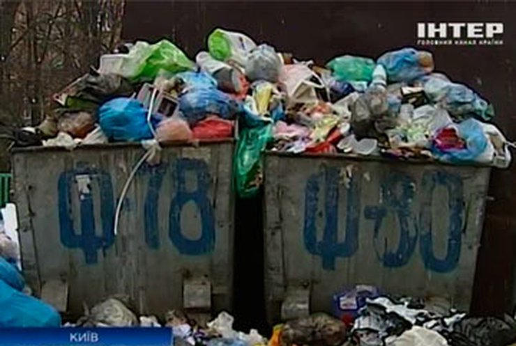 Из киевских дворов уже больше месяца не вывозят мусор